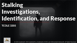 Stalking Investigations, Identification, & Response #3205